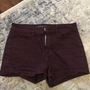 AE maroon high rise shorties